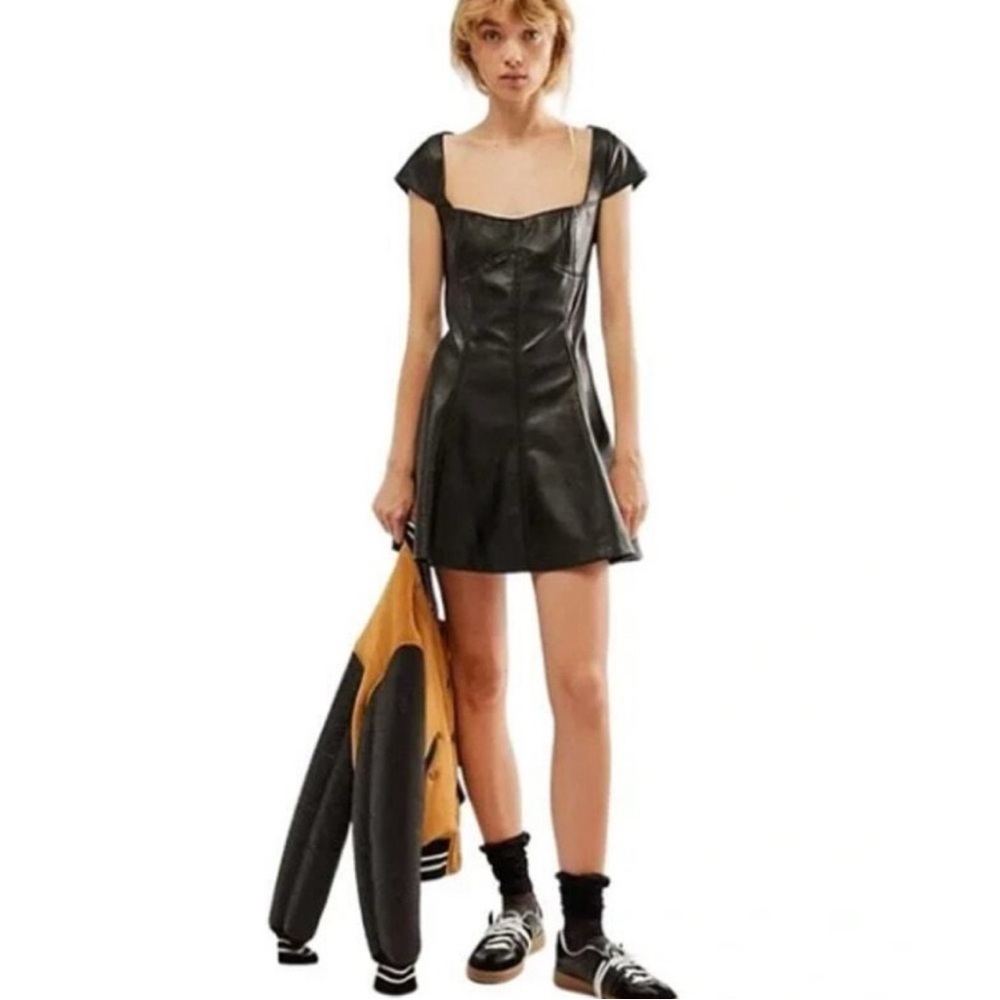 Free People Mimi Vegan Leather Mini Dress - Picture 2 of 9